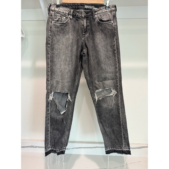 &Denim Girlfriend Fit‎ Low Waist Ankle Size 26 Black - Picture 1 of 8
